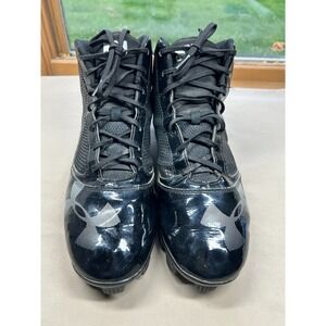 Under Armour Black‎ Baseball Cleats Men's Sz 10.5 Shock-absorbing Retro Athletic